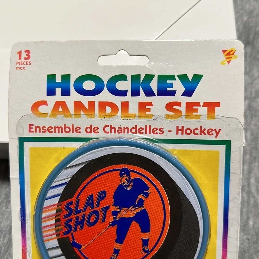 Vintage New Hockey Birthday Cake Topper Candle Set